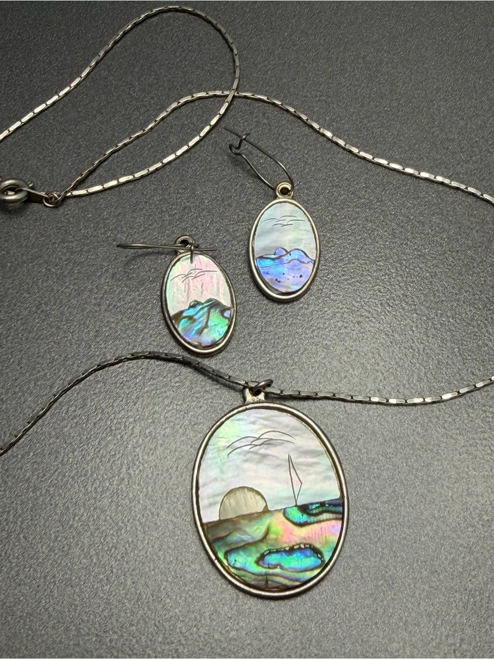 Vintage Abalone Pendant set Alpaca?